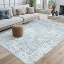 LIVEBOX Washable Area Rug 5x7 Rugs for Living Room Bedroom, Non-Slip Boho Neutral Carpet for Dining Room Office, Low-Pile Farmhouse Soft Carpets for Kids Nursery Room Playroom, Grey by TinyTreasures Baby Boutique