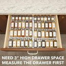 SpaceAid Bamboo White Spice Drawer Organizer, (Need 3" Deep Drawer) Expandable 4 Tier Spices Rack for Cabinet, Kitchen Seasoning Storage Insert (Jars Not Included, From 12" to 23" Wide) by CozyNest Decor