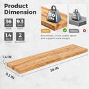 RICHFOCUS Live Edge Elm Floating Shelves - 36" W x 9.3" D Rustic Solid Wood Wall Shelves with Invisible Bracket, Wall-Mounted for Living Room, Bedroom, Kitchen Storage & Display, Set of 2, Natural by CozyNest Decor