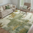 Kelarea Living Room Rug, 6x9 Rug Modern Abstract Washable Rugs Green Faux Wool Vintage Carpets, Non Slip Rugs for Bedroom, Dining Room, College Dorm, Kids Playroom, Home Office by TinyTreasures Baby Boutique