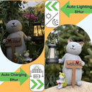 Cat Garden Statue with Solar Lantern: Cat Outdoor Figurine Decorations -Solar Garden Statue Decor for Patio,Balcony,Yard, Lawn - Gift for Mom, Grandma,Women, Housewarming,Birthday by CozyNest Decor