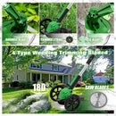 Electric Weed Wacker Eater Cordless Battery Powered, Weed Trimmer 21V Lightweight No-String with 2 Battery Operated & Wheels, 3 in 1 Stringless Grass Trimmer/Edger/Brush Cutter for Garden Yard Lawn by GreenHaven Gardens