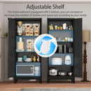 Black Metal Storage Cabinet,75" Steel Cabinets for Home Office, Kitchen Pantry Storage Cabinet with Doors and 5 Adjustable Shelves, Tool Cabinets, for Office, Home, Garage, School by CozyNest Decor