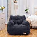 Bean Bag Chair with Filler, Bean Bag Sofa with Tufted Soft Stuffed Filling, Fluffy and Lazy Sofa, Comfy Cozy BeanBag Chairs with Memory Foam for Dorm, Apartment, Living Room (Blue) by CozyNest Decor