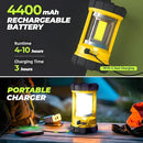 Rechargeable Camping Lantern, 3000LM 5 Light Modes Camping Light 4400 Capacity Phone Charger LED Impact-Resistant Flashlight Lantern Portable Waterproof Hurricane Lanterns for Emergency(Orange) by CozyNest Decor