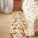 Floral 2x10 Area Rug Machine Washable Soft Print Boho Carpet Non Slip Doormat Low Pile Flower Area Rugs for Living Room Bedroom Nursery Kitchen Dining Room Indoor-Light Orange by TinyTreasures Baby Boutique