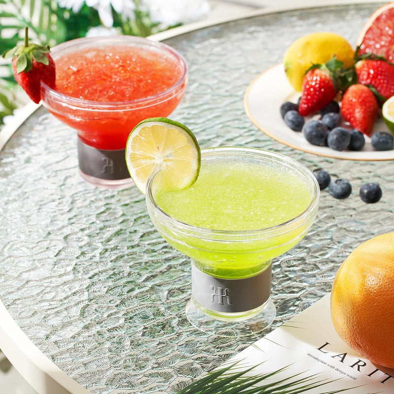 Frozen Margarita & Cocktail Chiller Glasses | Set of 4 | 12 OZ Unbreakable Tritan Acrylic