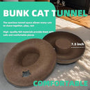 Donut Cat Tunnel Bed Peekaboo Cat Cave for Large Cats Up to 30 Lbs, Kitty Interactive Playing Tent House for Multiple Cats,Detachable,Scratch Resistant (Brown, Large - 24 Inch Diameter) by CozyNest Decor