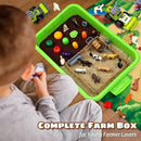 69 PCS Farm Sensory Bin Toys Playset, Sandboxes with Sand, Farmer Tractor & Farm Animals Figures Toys for Kids 3 4 5, Gifts for 6 7 Years Old Boys Girls Toddlers by GreenHaven Gardens