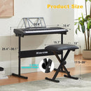 61 Key Piano Keyboard, Electric Keyboard Piano with Light-Up Keys, 255 Tones/Rhythms, Smart Learning System, Headphone, Microphone, Keyboard Stand, Stool, Stickers, Piano Keyboard Set for Beginners by TinyTreasures Baby Boutique