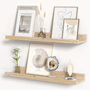 Floating Shelves for Wall, Picture Ledge Shelf 24 Inch Solid Wood Set of 2, Rustic Wall Shelves with Lip, Kids Bookshelf, Photo & Picture Live Edge Floating Shelves for Bedroom, Living Room, Kitchen