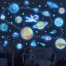 Watercolor Solar System Wall Decals, Glow in The Dark Stars, Kids Planets Sticker for Ceiling, Astronaut Wall Stickers for Bedroom（Blue） by TinyTreasures Baby Boutique