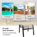 Outdoor Patio Footstools Aluminum Outdoor Ottomans Footrest Small Seating Wicker Furniture Patio Ottoman 2 Pieces Brown by CozyNest Decor