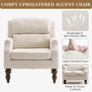 Kidol & Shellder White Oversized Accent Chair for Living Room Set of 2 Modern Reading Chair with Back Wide Upholstered Comfy Single Sofa Chair for Bedroom Lounge Side Corner Fabric Armchair by CozyNest Decor