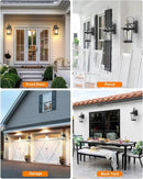 VIANIS Dusk to Dawn Outdoor Wall Lighting, Exterior Light Fixture Wall Mount for House Front Porch Light, Black Anti-Rust Aluminium Modern Outside Coach Lantern with Tempered Glass Shade for Garage by GreenHaven Gardens