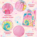 Choco Mocha Tie Dye Backpack for Girls, Elementary School Backpack for Girls Ages 6-8 Kids Kindergarten Backpack Bookbag 17 Inch with Chest Strap, Colorful by TinyTreasures Baby Boutique