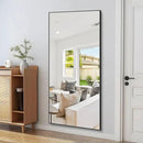 36x72inch Bathroom Mirror, Black Rectangle Mirror with Thin Metal Frame, Large Rectangular Wall Mirrors for Bathroom, Living Roomm, Hair Salon, Big Farmehouse Mirror Hang Horizontal/Vertical by CozyNest Decor
