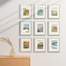 Vittanly 8x10 Picture Frames Set of 9, Shatter Resistant Plexiglass, Display 5x7 Pictures with Mat or 8x10 without Mat, Photo Frames for Wall or Tabletop, Engineered Wood, Whitemist by CozyNest Decor