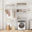 5-Tier Over-The-Washer Shelf - Adjustable 28" Laundry Organizer with 100lb Double Wood Shelves, Space-Saving Storage Unit for Small Homes (White) by CozyNest Decor