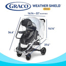 Graco Univeral Deluxe Weather Shield with Zippered Window, Baby Rain Cover, Universal Size to fit Most Stollers, Waterproof, Windproof, Ventilation, Protection, Shade, Umbrella, Pram, Vinyl, Clear by TinyTreasures Baby Boutique