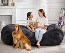Hobestluk 5FT Bean Bag Chairs Adult Bean Bag with Portable Handle Comfy Large Bean Bag Lounge Chair with Removable Cover for Living Room Bedroom (Stripe Dark Grey, 5FT) by TinyTreasures Baby Boutique