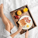 Ottoman Tray | Decorative Coffee Table Tray with Handles - Wooden, 17x13 Inch - Includes 4 Coasters - Ideal for Ottoman, Breakfast by CozyNest Decor