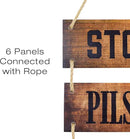 EXCELLO GLOBAL PRODUCTS Large Hanging Wall Sign: Rustic Wooden Decor (Stout, Pilsner, IPA, Porter, Lager, Brown Ale) Hanging Light Wood Wall Decoration (11.75" x 32") by CozyNest Decor