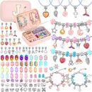 Bracelet Charm Making Kit with Jewelry Box Charm Beads for Jewelry Making DIY Bracelet Craft Kit for Birthday Gifts Valentine Christmas by TinyTreasures Baby Boutique