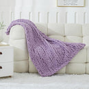 WESHIONGOO Chunky Knit Blanket Throw 40"*40" Knitted Throw Blankets for Couch Bed Fluffy Soft Blanket with Jumbo Chenille Yarn Thick 100% Handmade(Lilca) by CozyNest Decor