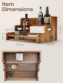 Tinamo Acacia Wood Liquor Bottle Display Shelf – 3-Tier Countertop Wine Rack, Bar Shelf – Whiskey Bar Stand for Home, Bottle Organizer for Countertop, Man Cave Decor – Wine Holder with Handles by CozyNest Decor