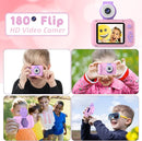 Kids Camera with 180° Flip-up Lens for Selfie & Video, HD Digital Video Cameras for Toddler with 32GB SD Card, Ideal for 3-8 Years Old Girls Boys on Birthday Christmas Party as Gift by TinyTreasures Baby Boutique