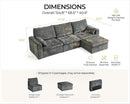 Oversized Modular Sofa Comfy Cloud Couch with Storage, Extra Deep Plush Sectional Sofa Set for Living Room, Covers Washable, Chenille, Olar (Grey, 4-Seater with Ottoman, l-Shaped) by CozyNest Decor