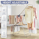 APEXCHASER Clothes Drying Rack with 4 Wings, Stainless Steel Drying Rack Clothing with Height-Adjustable, Foldable Gullwings Laundry Drying Rack, Indoor Outdoor Use, No Assembly, Blue by TinyTreasures Baby Boutique