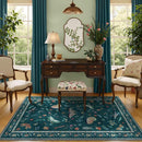 3x5 Washabl Rug with Insect Print - Bug Rug Non-Shedding Stain Resistant Soft Small Carpet for Bedroom, Low Pile Ultra-Thin Machine Washable Carpet for Nursery,Entrance, Office (3'x5' Teal) by TinyTreasures Baby Boutique
