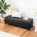 Joveco Storage Ottoman Bench, 51 Inch Leather Tufted Upholstered Bench for End Foot of Bed, Bedroom, Living Room, Black by CozyNest Decor