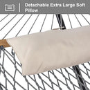SUNCREAT Rope Hammock with Stand Included, Portable Double Hammock with Soft Pillow, Gray by GreenHaven Gardens