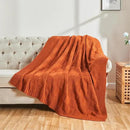 CozeCube Check Knit Throw Blanket, Rust Orange Checkered Throw for Couch, Decorative Christmas Soft Cozy Warm Knitted Blanket for Bed Sofa Living Room, 50"X60" by CozyNest Decor