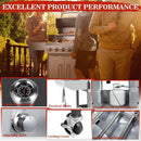 Llamaviva 68,000 BTU 5-Burner Propane Gas Grill with Side Burner & Food Clip | Professional Stainless Steel Outdoor BBQ Grill | 647 sq in Cooking Space + Warming Rack | Patio Cart Design for Backyard by GreenHaven Gardens