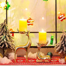 Sziqiqi Gold Reindeer Candle Holder for Pillar Candles Brass Reindeer Tealight Candle Holders Copper Deer Gift Christmas Decor for Table Centerpiece Living Room Mantle Decoration by CozyNest Decor