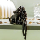 Cast Iron Sitting Woman and Dog Statue, Love Figurine, Gifts for Dog Lovers, Memorial Gifts for Women and Girls, Black by GreenHaven Gardens