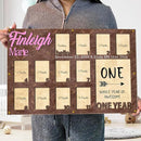 Personalized My First Year Photo Frame | 12 Months Picture Frame For Baby First Year | Displays One 5x7 Photo and Twelve 2x3 Pictures | Birthday Party Decor Newborn Memory Keepsake, Style MP2 by TinyTreasures Baby Boutique