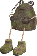 Alpine Corporation MCC836 Indoor/Outdoor Frog with Butterfly Garden Statue, Playful Frog Statue for Yard, 20" H, Green by GreenHaven Gardens