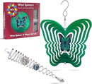 ISEO Butterfly Wind Spinner and Gazing Ball Set, Metal Wind Spinner Garden Decor, Hanging Garden Decorations, Weather-Resistant Outdoor Wind Spinners, 6.5" Spinner Garden Décor by GreenHaven Gardens