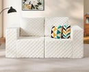 Modular Sectional Sofa 2 Seater Loveseat Modular Couch with Deep Seat Memory Foam Cloud Chair with Pillows Oversized Sectional Sofa for Living Room Bedroom (Plush White, Loveseat) by CozyNest Decor