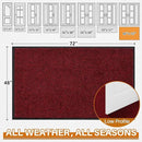 Mibao Front Door Mat, Dirt Trapper Welcome Mat for Outdoor Indoor, Non-Slip Waterproof Doormat, Durable Machine Washable Low Profile Entry Rug for Back Door Outside Patio Porch, 72" x 48", Red by CozyNest Decor