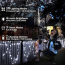 2-Pack 200FT Solar String Lights for Outside, 600 LED Extra-Bright Solar Light Outdoor with 19 Modes & Timer, Waterproof Fairy Solar Lights for Garden Patio Tree Christmas Decorations (Cool White)