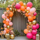 RUBFAC 129pcs Orange Balloons Different Sizes 18/12/10/5 Inches, Burnt Orange Fall Balloon Arch Kit Garland for Halloween Thanksgiving Party Baby Shower Birthday Decoration by TinyTreasures Baby Boutique