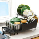 Runnatal Large Dish Drying Rack with Drainboard Set, Stainless Steel Detachable 2-in-1 Large-Capacity 2-Tier Over The Sink Anti-Rust Dish Rack and Dish Drainer for Kitchen Counter by CozyNest Decor