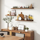 Picture Ledge Wall Shelves 24 inches Width Set of 3, Solid Pine Wood Rustic Floating Ledge Shelves for Wall for Kids' Room Bedroom Kitchen Bathroom Living Room Nursery Display Wall Decor, Walnut by CozyNest Decor