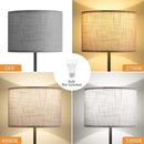 Ambimall 60'' Modern Floor Lamp with Shade, Tall Lamps for Living Room, Bedroom, Office, Dining Room, Linen Grey Shade with Black Pole(Without Bulb) by CozyNest Decor